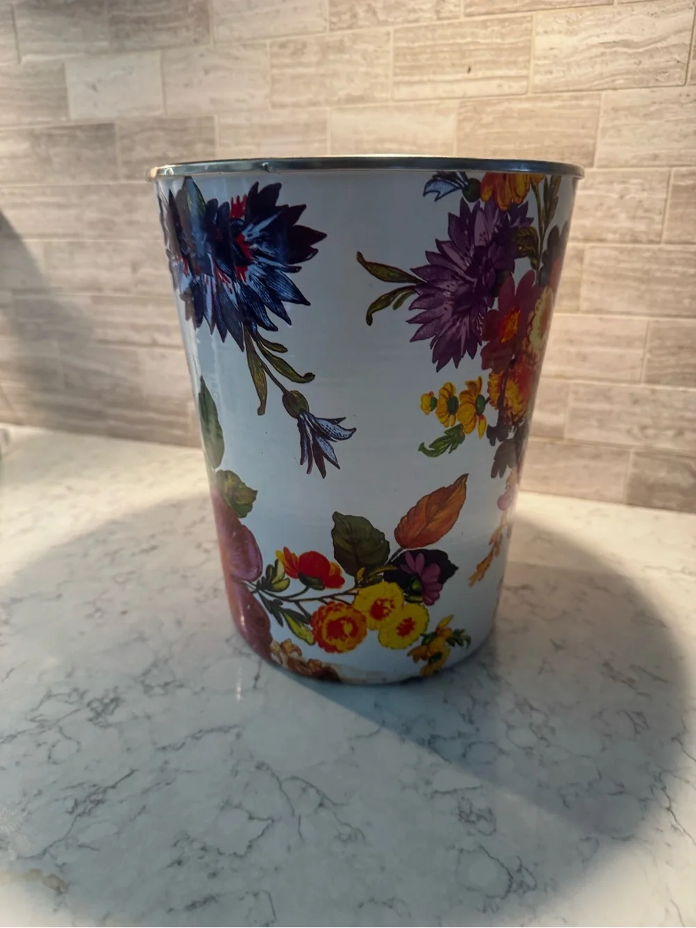 Floral Decorative Waste Bin in Multi-Color